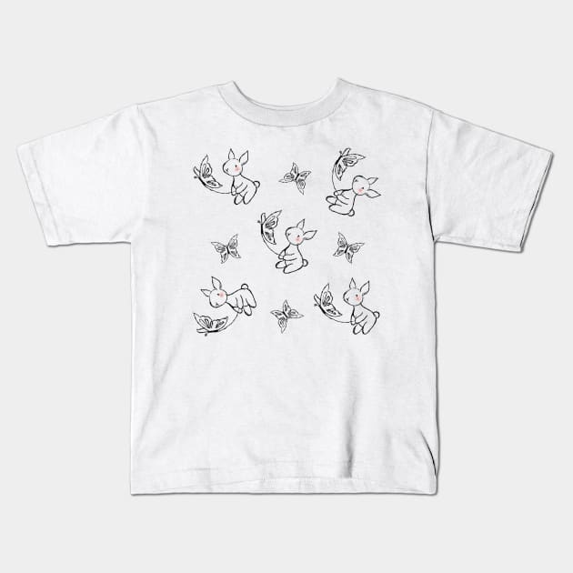 Bunny-fly Kids T-Shirt by EstrangedShop